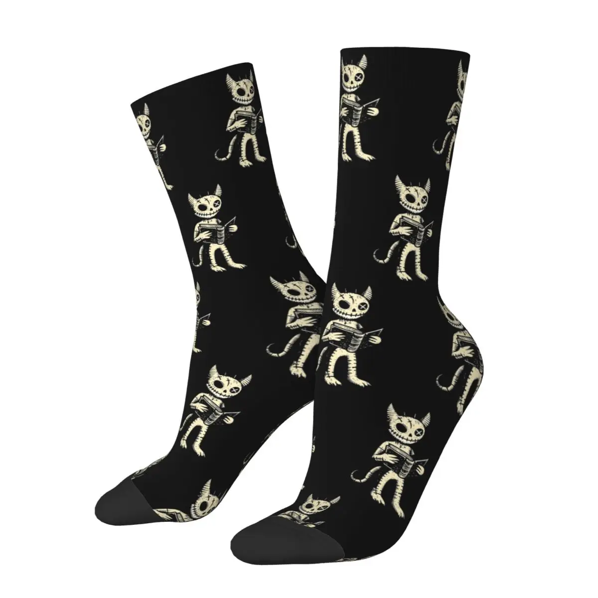 Magical Demon Cat Horrific Horror Cat Socks Harajuku Super Soft Stockings All Season Long Socks for Man Woman's Birthday Present