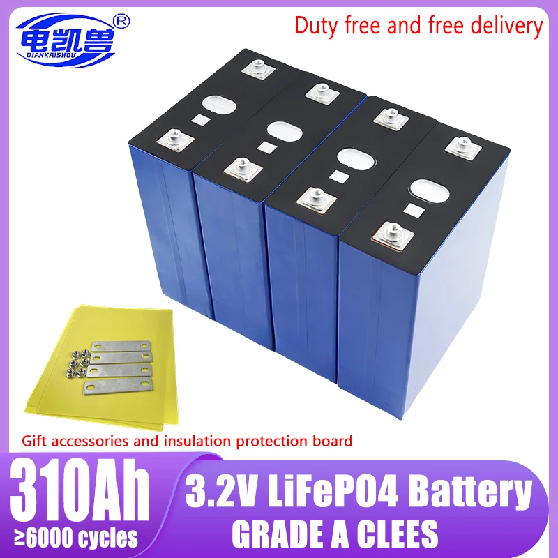 

310AH 3.2V Grade A Lifepo4 battery DIY 12V 24V 48V rechargeable lithium iron phosphate battery RV rechargeable golf cart battery