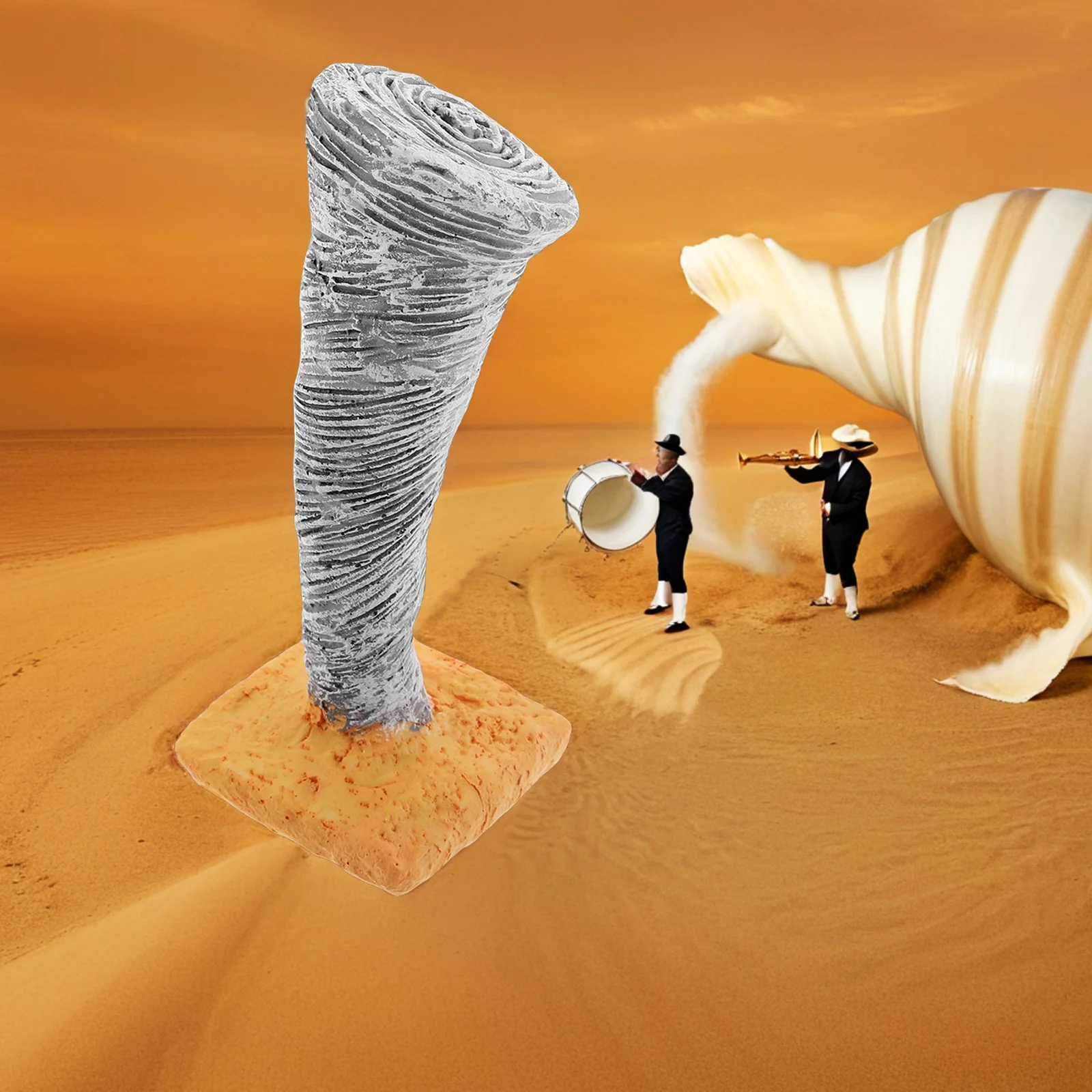 منحوتة تورنادو من الراتنج لتصميم المناظر الطبيعية المصغرة، ديكور معماري مصغر، أداة تعليمية للتعبير عن المشاعر