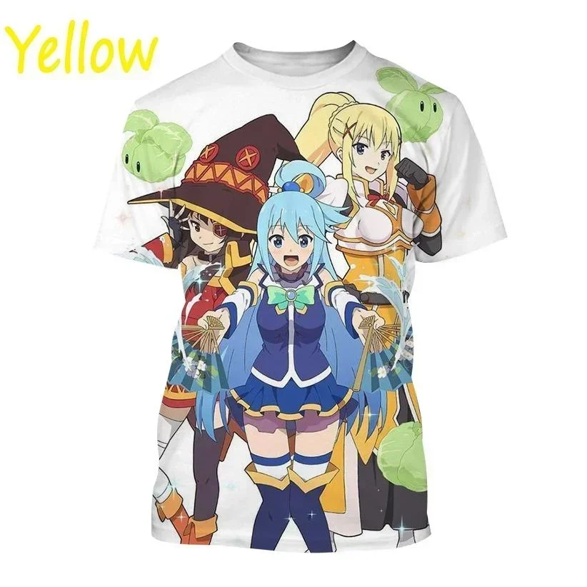

Konosuba Creative 3d Print T-shirt Anime Theme Character Print Short-sleeved Men and Women Harajuku Style T-shirt Tops