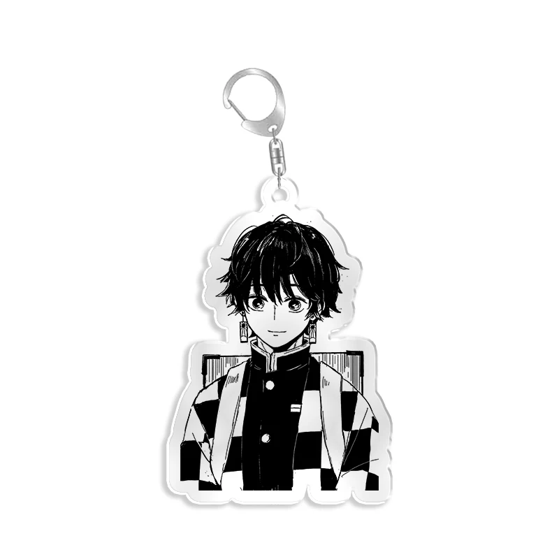 Demon Slayer Kimetsu No Yaiba Key Chain Anime Figure Keychain Acrylic Kamado Tanjirou Double Sided Coating Printing keyring