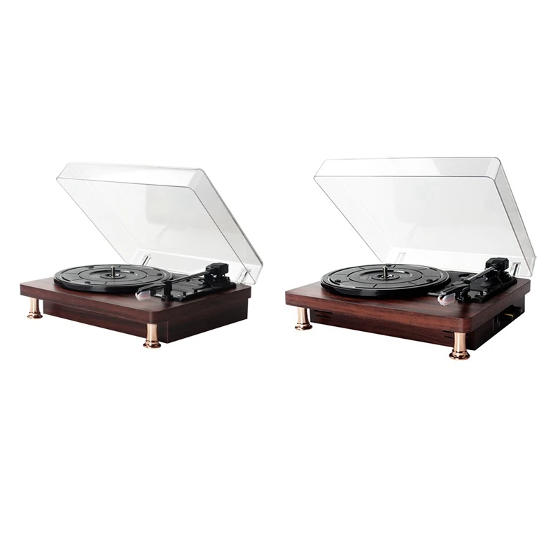 

【Top Picks】Retro Vinyl Record Player W/ Dustproof Cover Record Player 33/45/78RPM Turntables Gramophone Phonograph,EU Plug