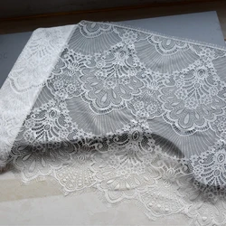 3M/Lot Classical Design Nylon Dress Eyelash Lace Trim Soft French Chantilly Lace Fabric 43CM