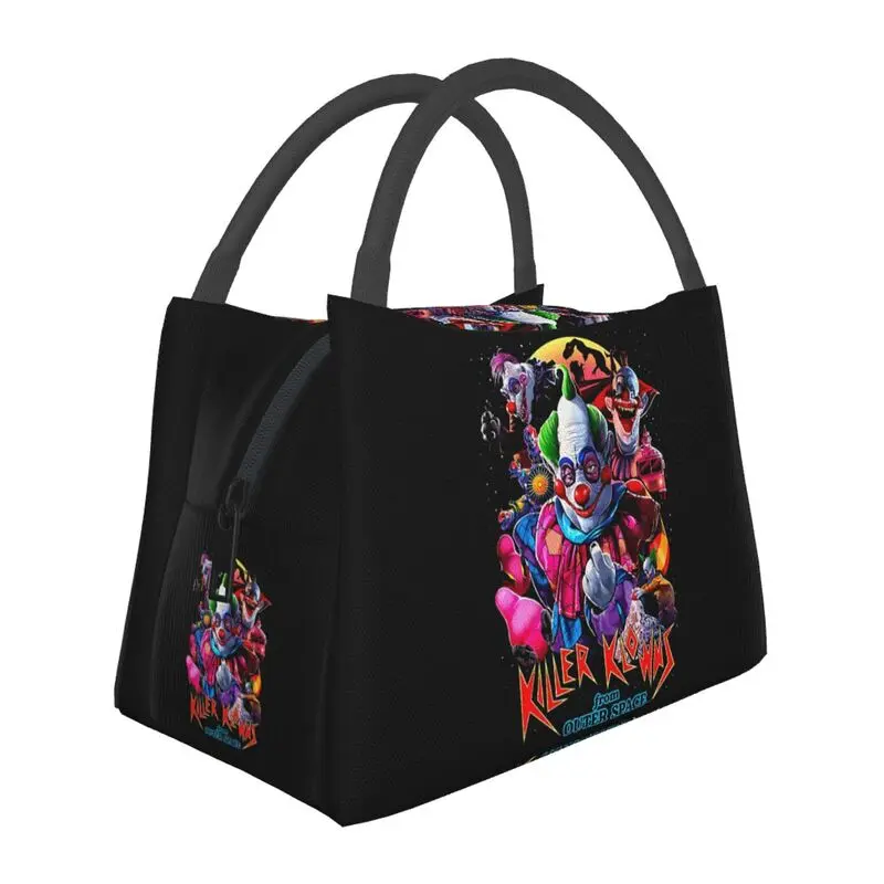 

Killer Klowns From Outer Space Resuable Lunch Boxes Women Leakproof Funny Horror Movie Thermal Cooler Food Insulated Lunch Bag