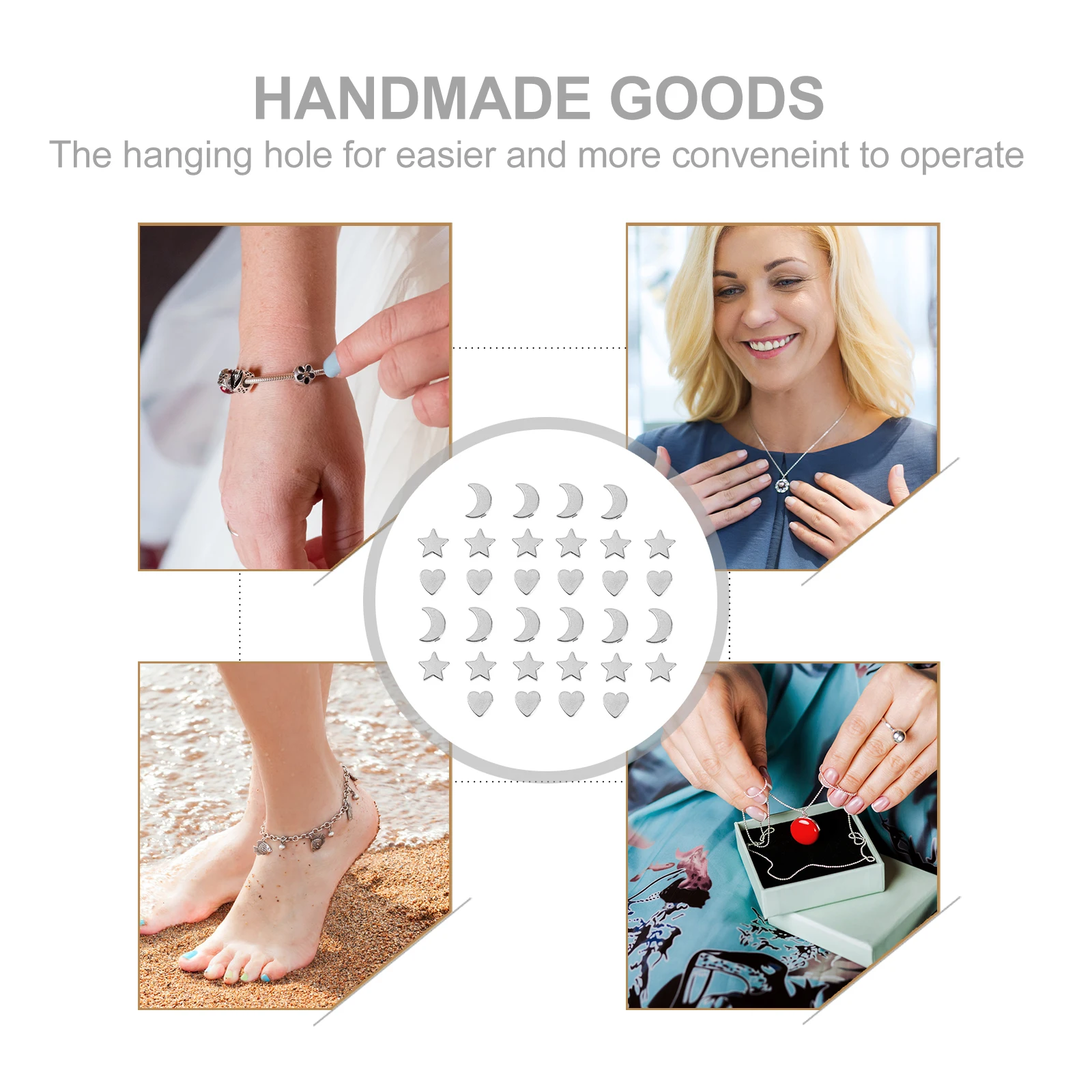 

60Pcs Alloy Spacer Bead Connectors Small Hole Smooth Surface for DIY Jewelry Making Loose Beads Craft Accessories