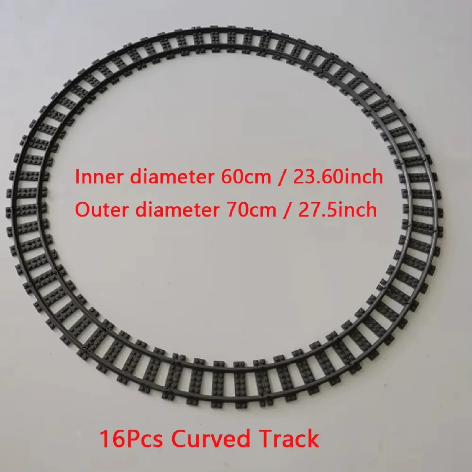 

16PCS Curved Train Tracks Compatible with City Railway Building Toys for Enhanced Play with Power Functions
