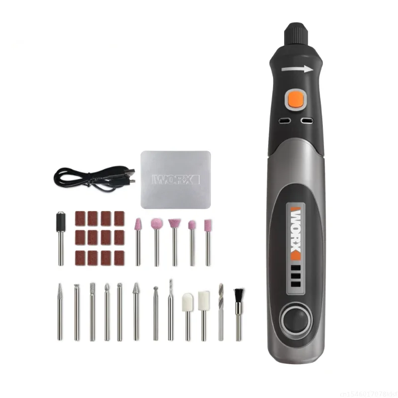 Worx 4V Rotary Tool WX750 Cordless Mini Engraving Grinding Polishing Machine Rechargerable USB Variable Grinder Kit Tools