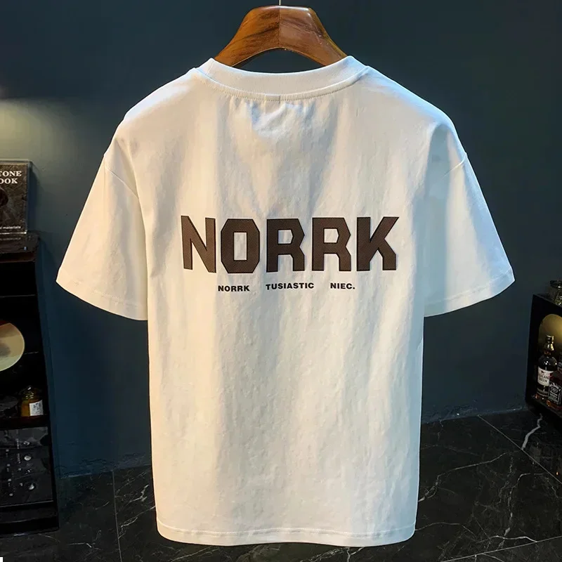 2026 new men's clothing fashion printed T-shirt summer trend casual short sleeved loose slimming versatile comfortable top