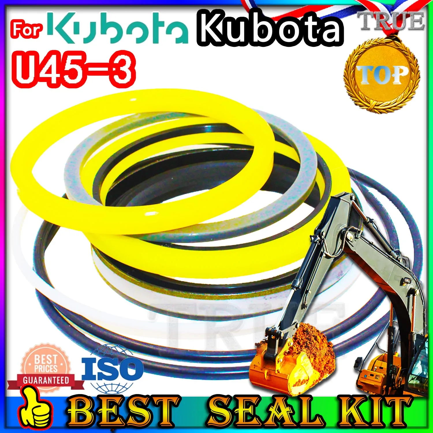 For Kubota U45-3 Oil Seal Excavator Repair Kit Boom Bucket Arm Hydraulic Cylinder U45 3 Pump Swing Engine Control Valve Pilot