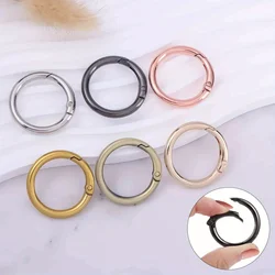 5pcs Round Spring O Rings, Metal Keychain Clasp Lanyard Clips Round Carabiner Clips Keychain Ring for Keyrings Buckle Purses