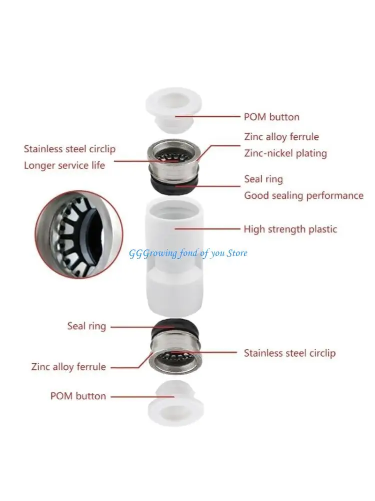 

H9EB Pack of 3 Pneumatic Hose Fitting Pipe Connector Trachea Water Air Quick Release