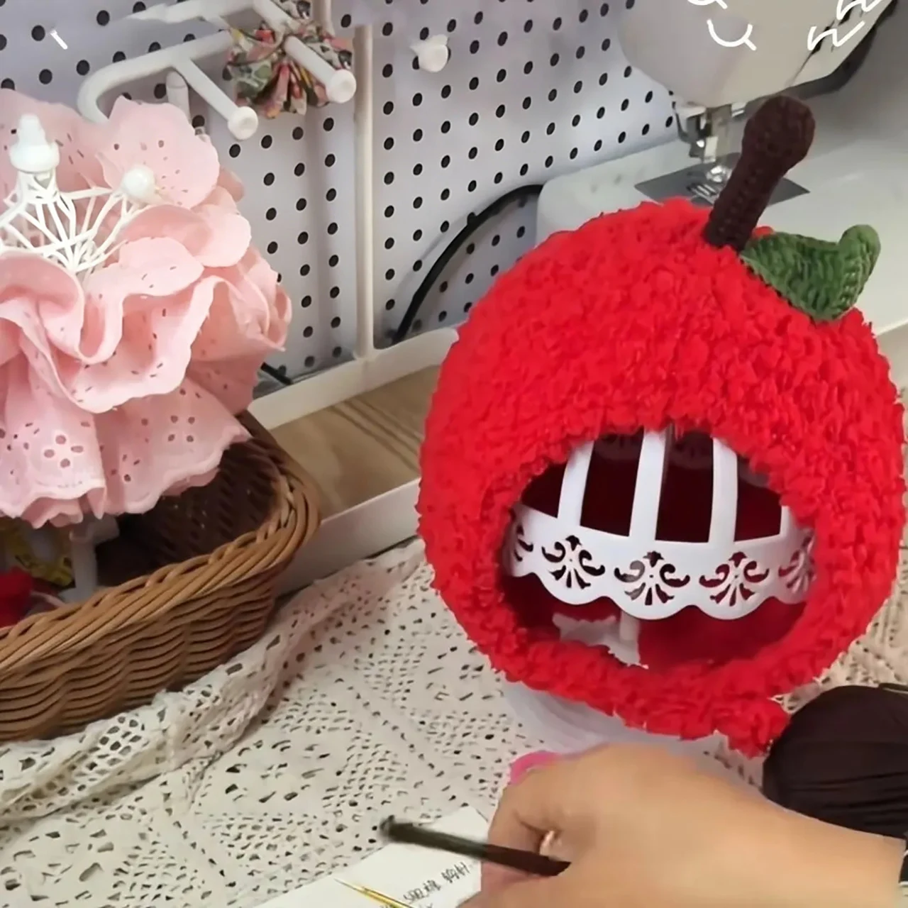Cute Red Apple Hat for Baby Ear Protection Cap Winter Warm Toddler Pullover Cap 1-3Year Boys Girls Coral Fleece Beanie Bonnet image 6