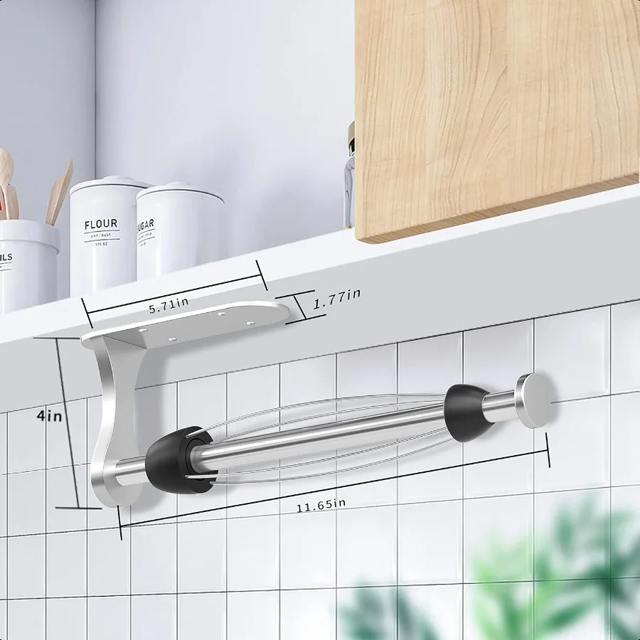 Porta asciugamani di carta sotto l'armadio Porta rotolo di carta adesivo per montaggio a parete con strappo con una sola mano con meccanismo a cricchetto per cucina B