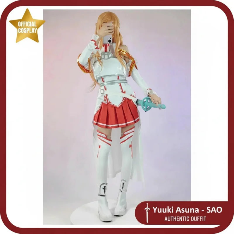 

▶❤Anime Sword Art Online Asuna Cosplay Costume Full Set Women Halloween Outfit SAO Yuki Cosplay❤◀