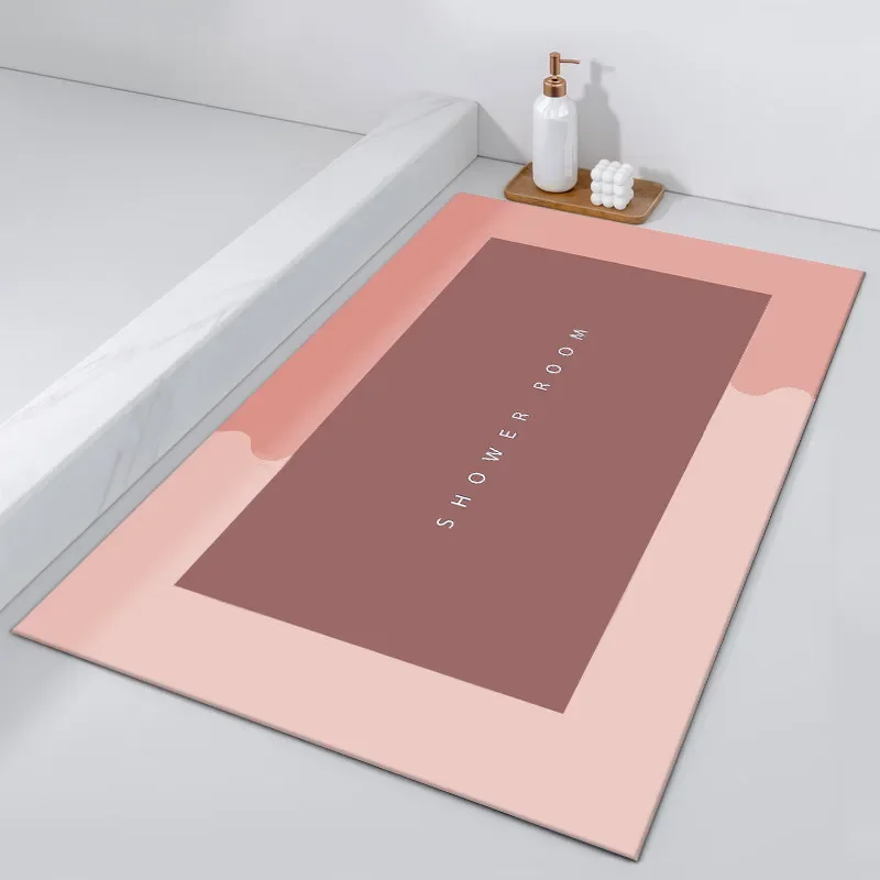 Fashion Quick Dry Bathroom Mat Nordic Shower Mat Non-slip Kitchen Doormat Rubber Bottom Anti-slip Hallway Rug