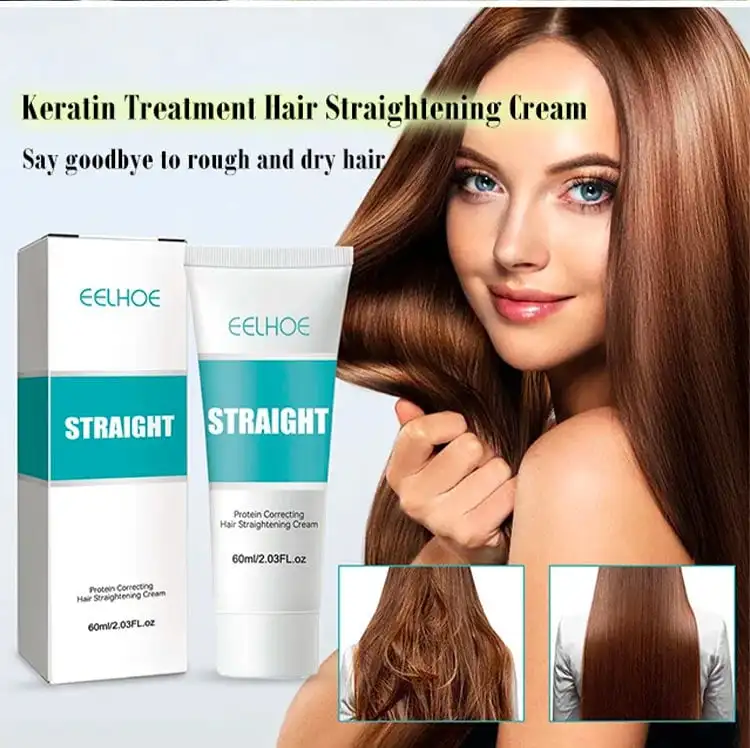 60ml Keratin Hair Straightening Cream Professional Damaged Treatment Faster Smoothing Curly Hair Care Protein Correction Cream