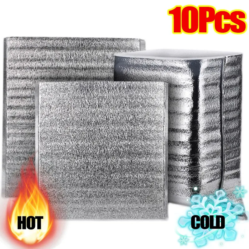 Aluminum Foil Insulation Bag Disposable Thermal Box Reusable Folding Food Fresh-keeping Waterproof Home Restaurant Storage Bags