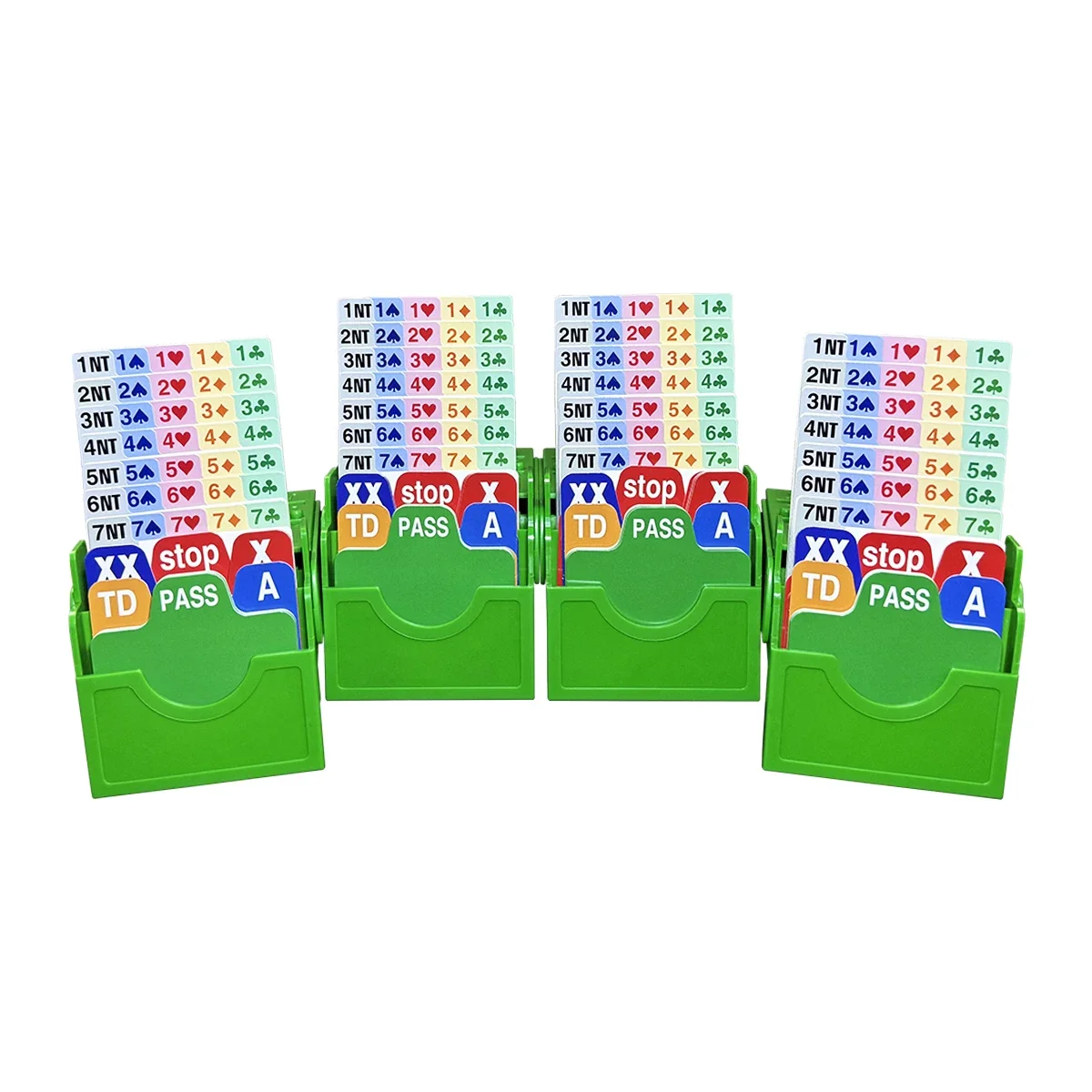 (Set of 4)  Green Bridge Bidding Box with Bridge Paper Playing Cards Bridge Partner Bidding Device Official In Tournment