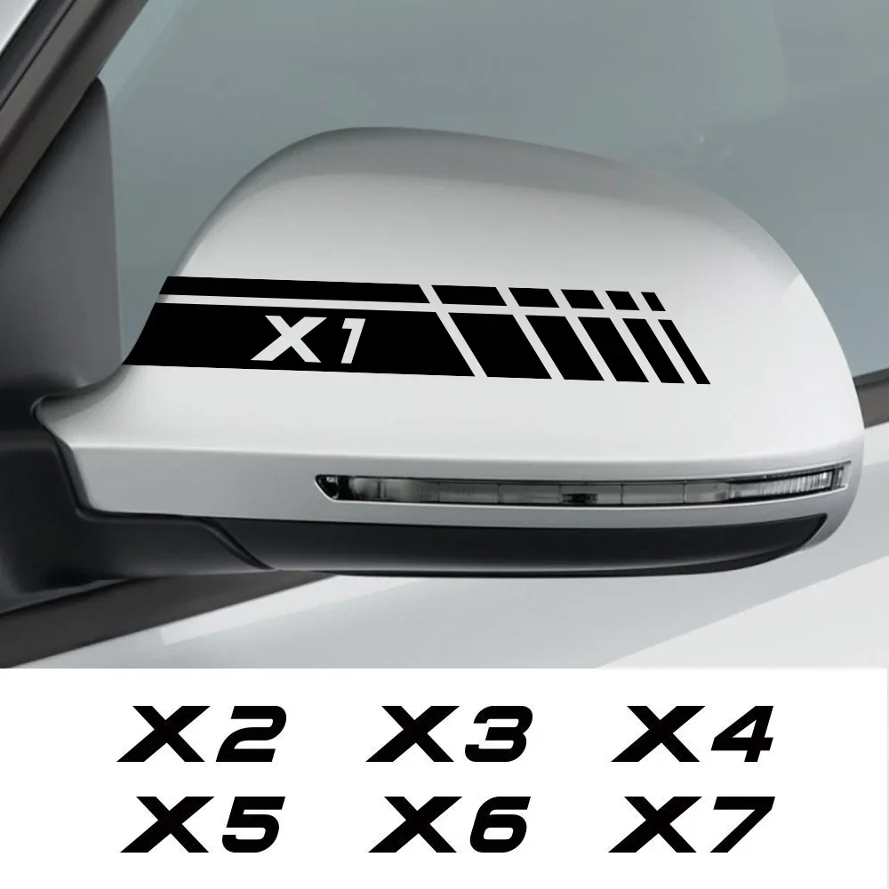 2Pcs Car Rearview Mirror Sticker Exterior Vinyl Decal Accessories For BMW X5 E83 X1 E84 F49 X3 X7 V8 X2 F39 X6 E71 E72 X4 Xdrive