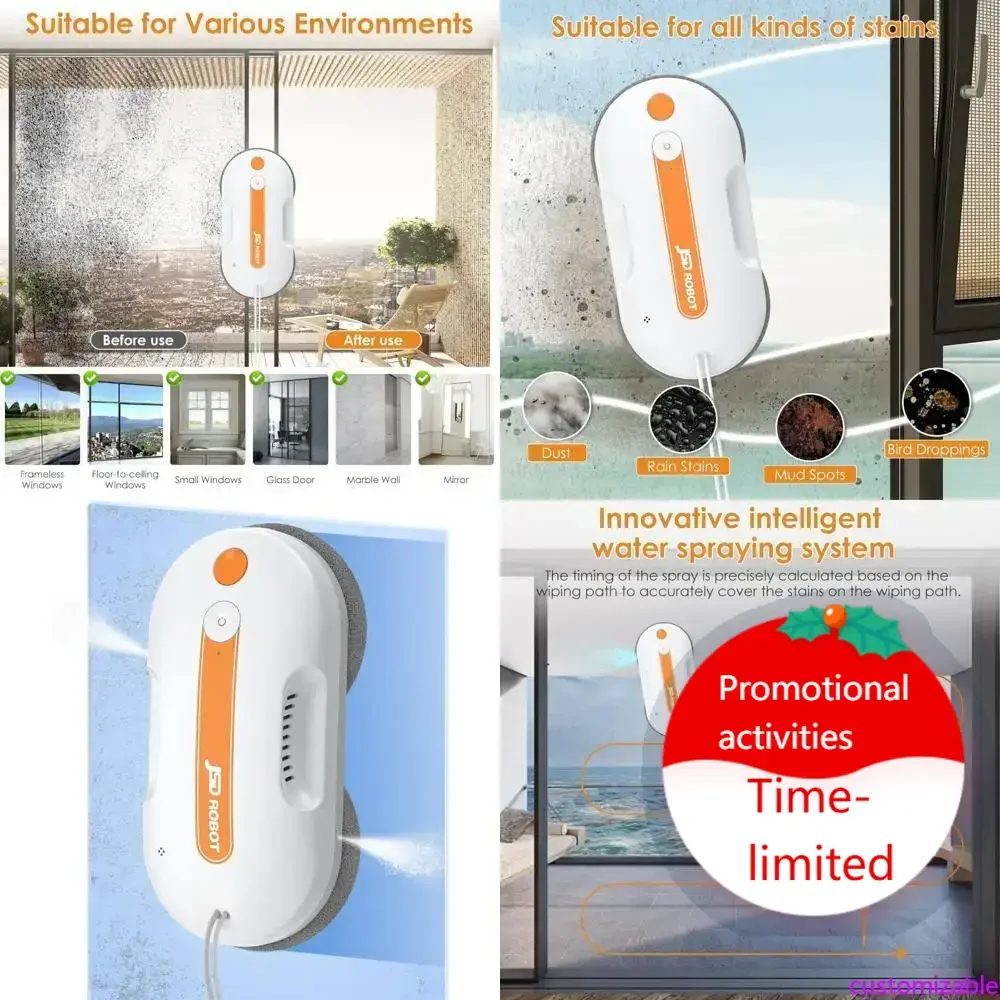

Hot salesHigh-Pressure 5300Pa Robotic Window Cleaner with Dual Spray and Edge Detection for Thorough Cleaning