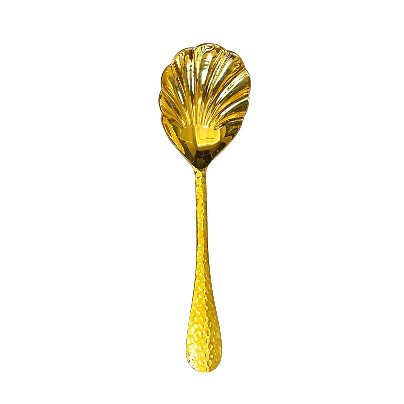 18/10 Hammer patterned Shell Spoon Heavy duty Stainless Steel Public Spoon Restaurant Hotel Dining Large Soup Spoon