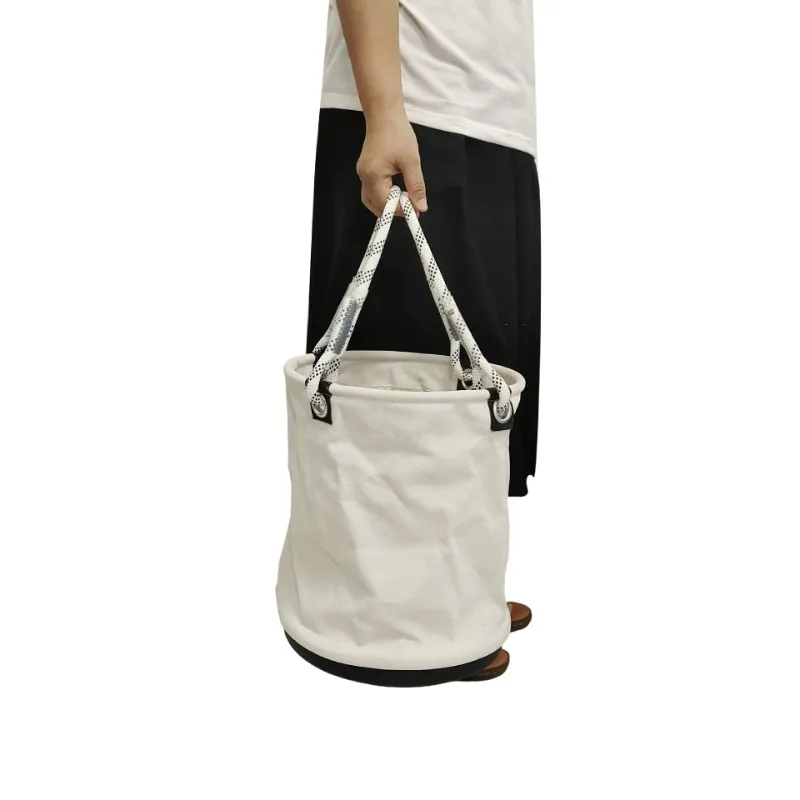 Cylinder Power Tool Kit Bag Canvas Toilet Bag Electrician Insulation Bucket High-altitude Maintenance Kit Tool Bucket