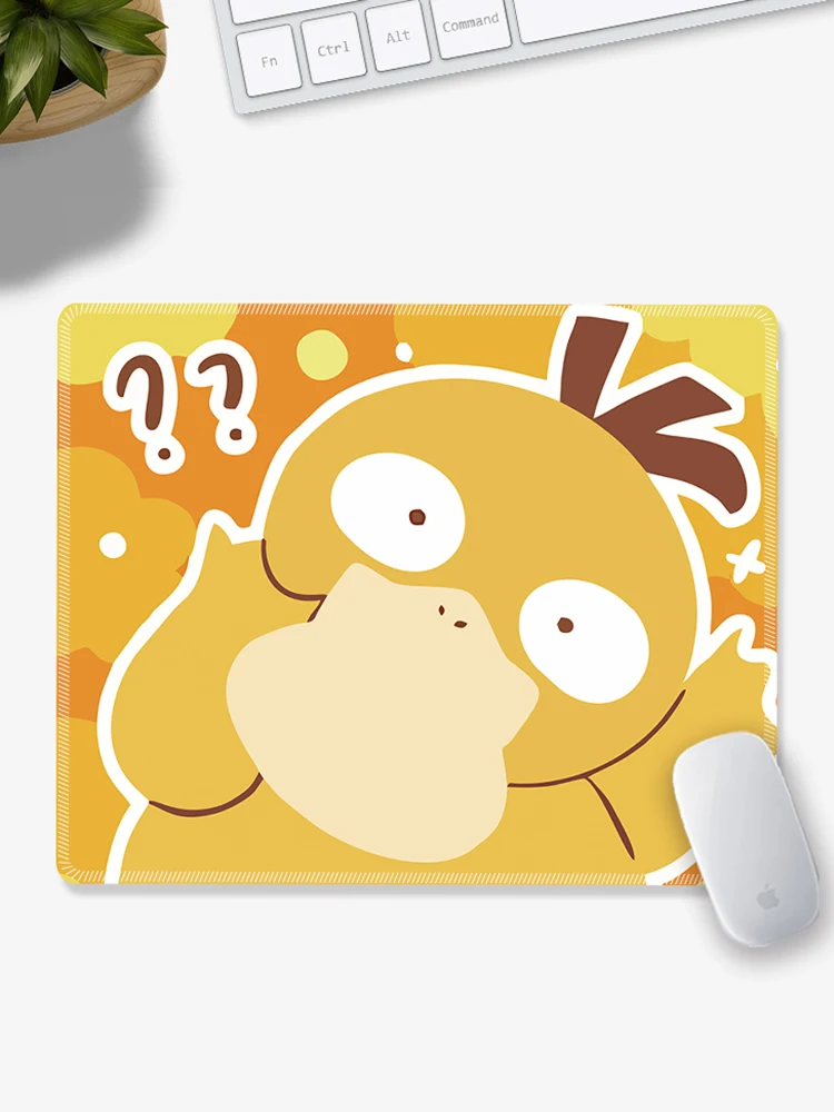Children's Anime PU Leather Mouse Pad  Duck Mouse Pad Small Pokémon Squirtle Dragon Desk Pad Non-Slip Edge Lock Office Supplies