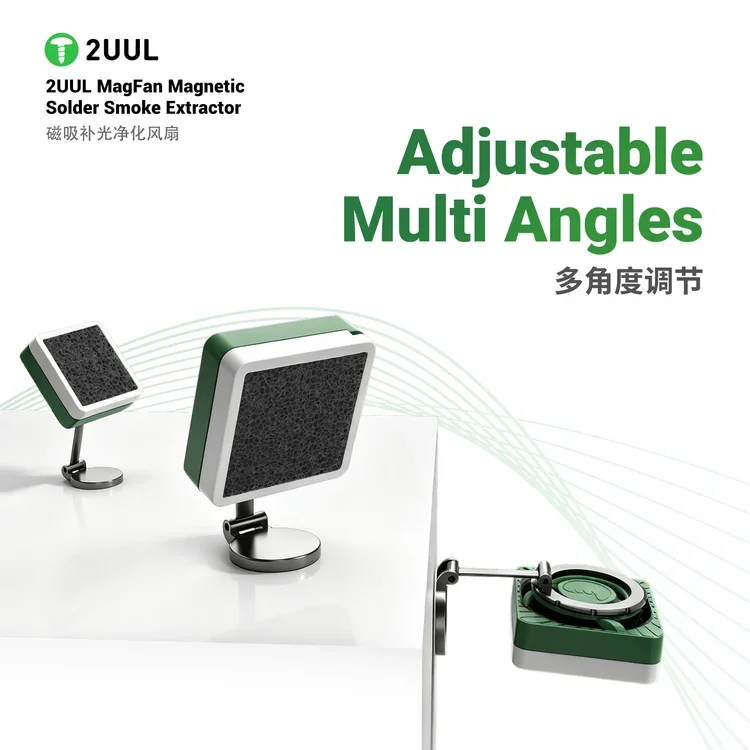 2UUL MagFan Soldering Smoke Absorber Magnetic Mount LED Fill Light Activated Carbon Filter For Phone Motherboard repair Tools