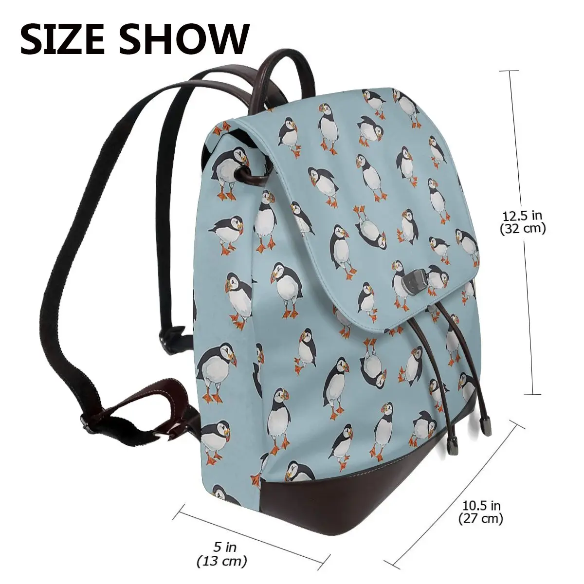 Perfectly Perfect Puffins Bookbag School Student Bags Hiking Travel Daypack for Women Fashion Derma Backpack
