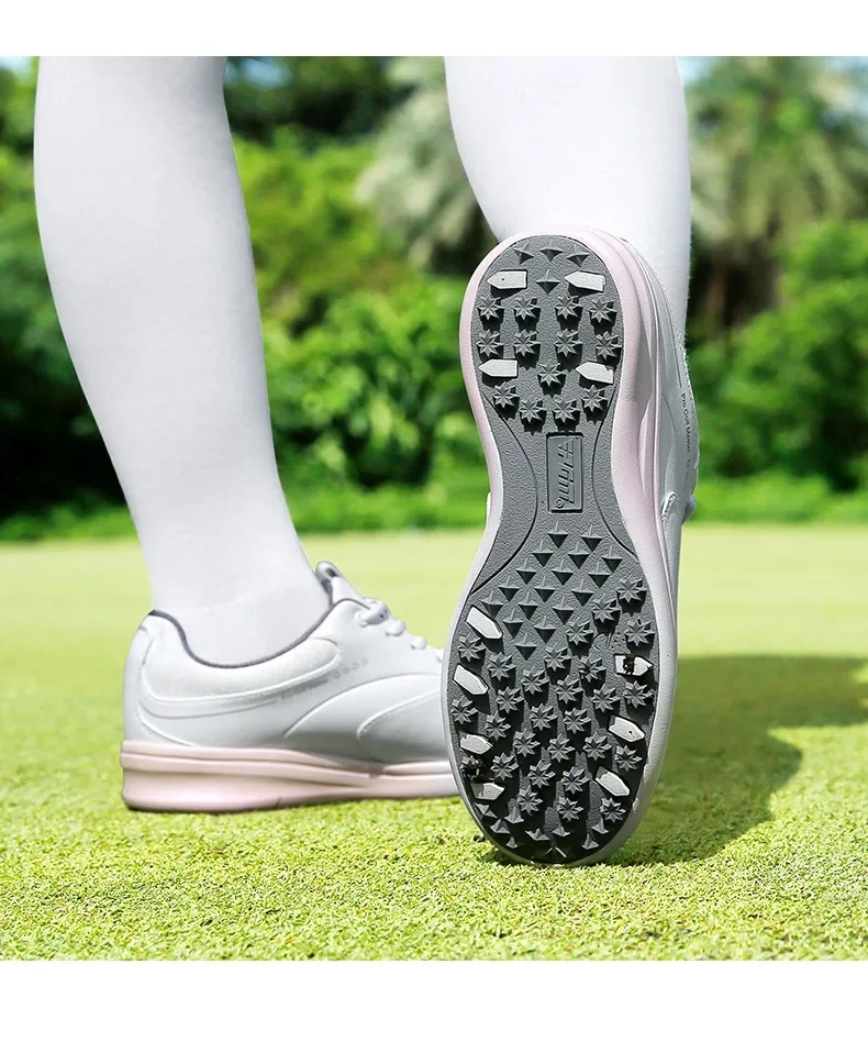 PGM Golfschoenen Dames Waterdicht Super Fiber Spinning Gesp/Kant Anti Side Gladde Studs Sportschoenen Damesschoenen