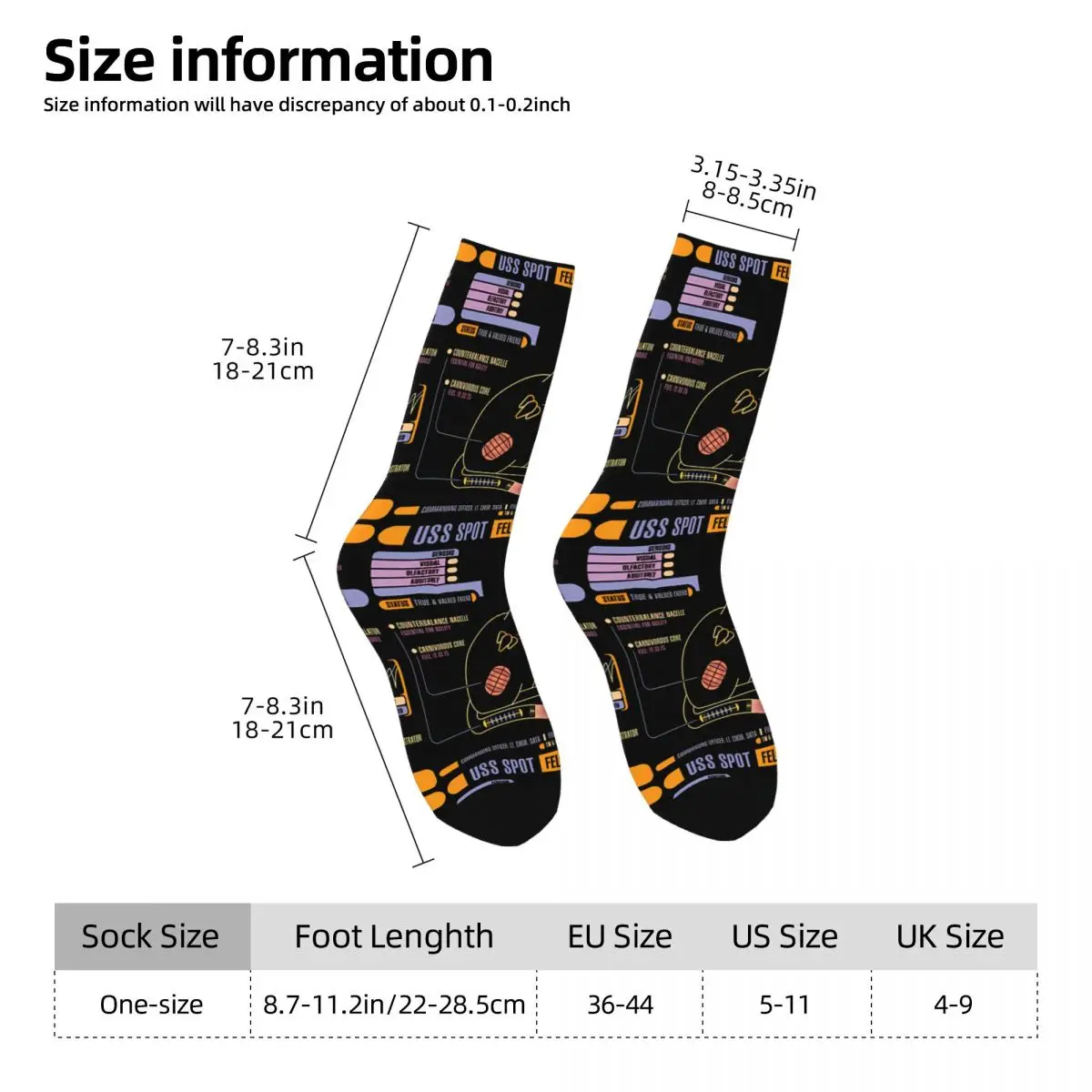 Happy Men's Socks USS Spot Retro Starr Trrekk Harajuku Seamless Crew Sock Gift Pattern Printed