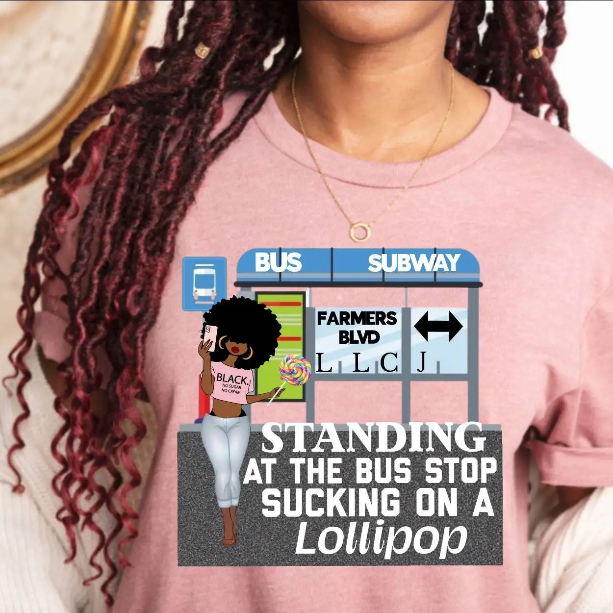 Vintage Rap T Shirt LL Cool J 90s Verse Standing At The Bus Stop Sucking On A Lollipop