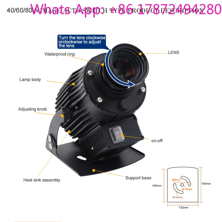 20w 320w Water Pattern Projector Lamp Ocean Wave Water Ripple Projection Lamp Wall Bridge Gobo Light Building Landscape Lighting