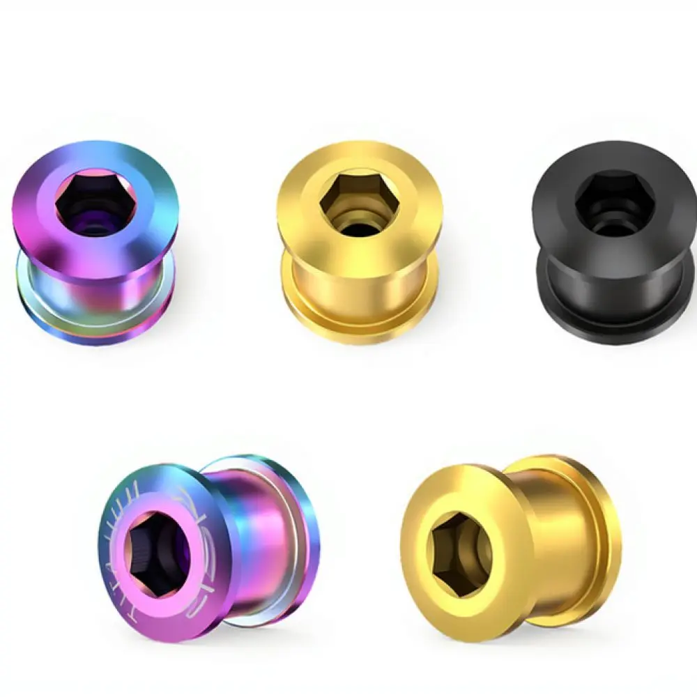For RISK MTB BMX Chainring Bolts Titanium Alloy Single Crank Screws Professional Bike Chain Wheel Locking Hardware