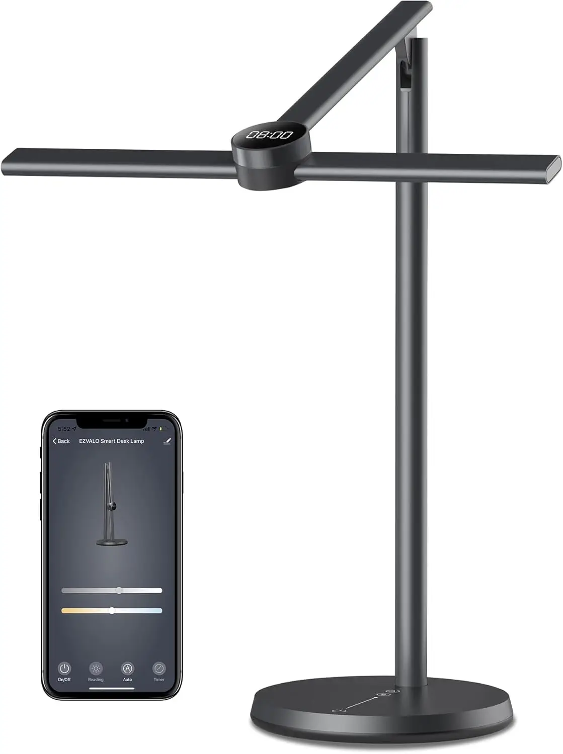 

Smart Desk Lamp with APP Control,Eye-Caring Auto-Dimming Led Desk Lamp,3 Color Temperature, Works with Alexa&Google Assistant