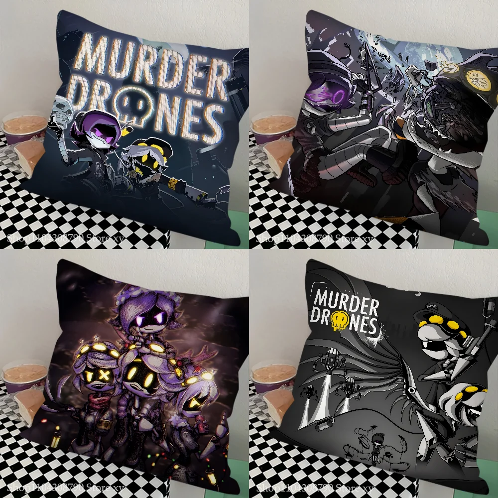 M-Murder D-Drones Pillow Case Fashion Square Pillowcase Bedroom Sofa Room Ins Decoration Leisure Cushion Cover