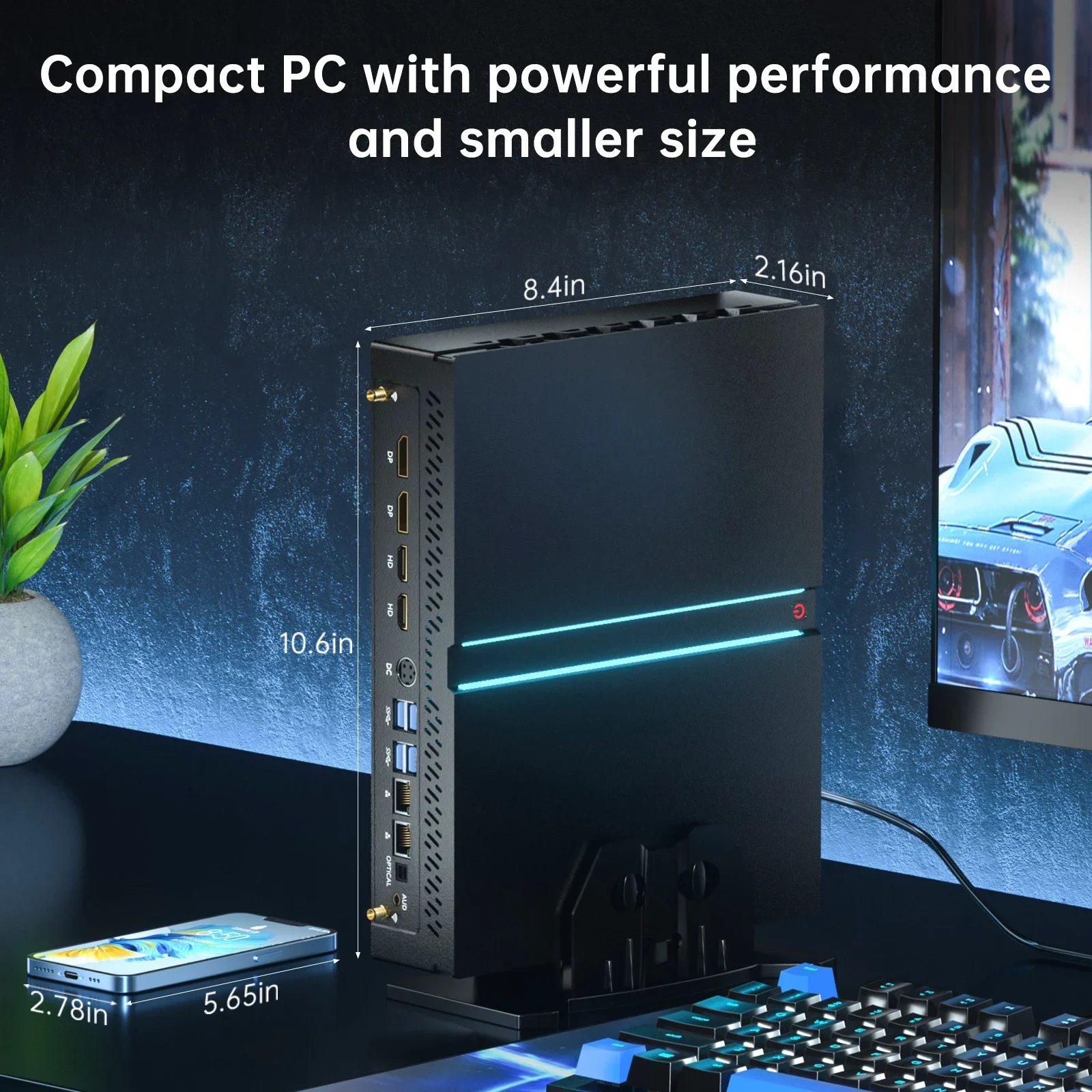 New Msecore MV300 Intel Core 13th Gen i9-13900F RTX4060 8G Graphic Card Mini PC Gamer Desktop Computer Windows 11 WiFi6E BT5.3