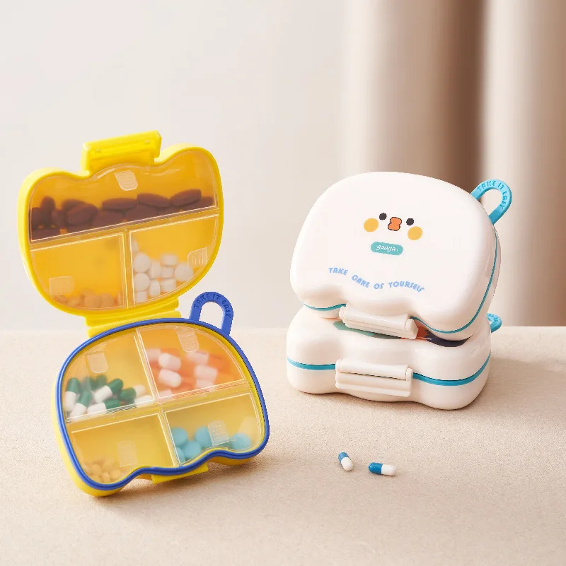 Portable Mini Multi-grid Medicine Box Personal Travel Pill Organizer Home Medicine Storage Box for Early-Middle-Night Doses