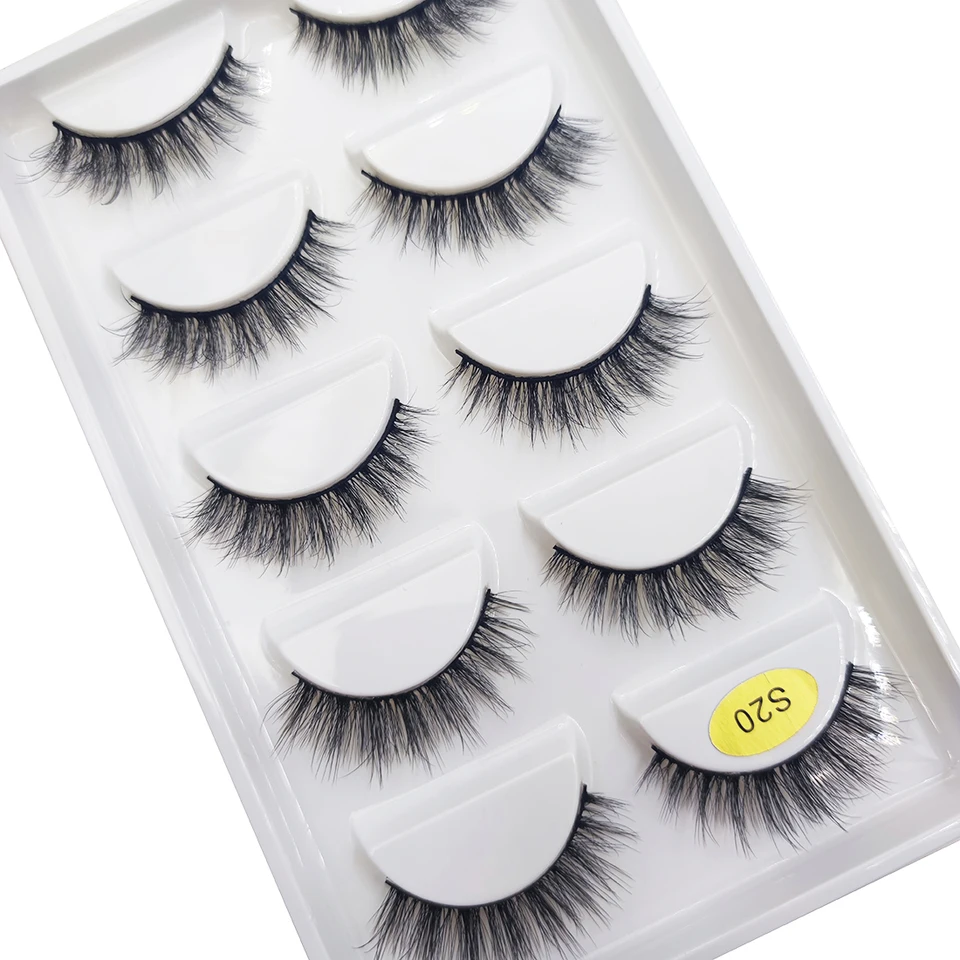 5 pares de pestañas postizas 3D naturales, pestañas de visón falso, pestañas postizas para ojos, maquillaje de belleza, herramientas, H13 Mini Cat 6