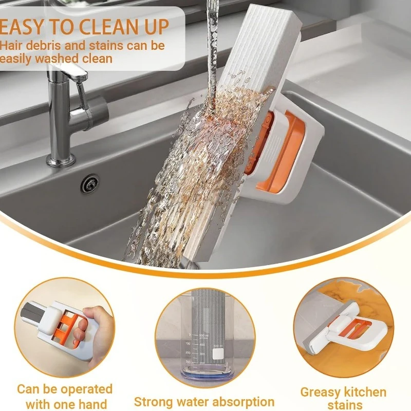 Mini Handheld Mopp Faltbare Schwamm Mopp Desktop Badezimmer Waschbecken Schnelle Wasser Absorption und Reinigung Werkzeuge Hause Auto Glas Bildschirm Mops – Detail 7
