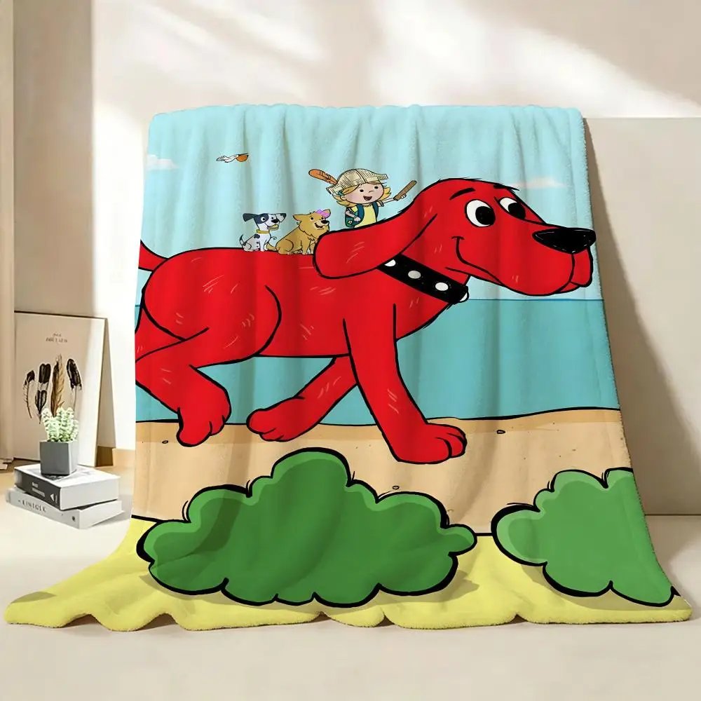 Cartoon C-Clifford The Big Red D-Dog Throw Flannel Throw Blanket Suitable for Sofa、Living Room、Bedroom - view 6