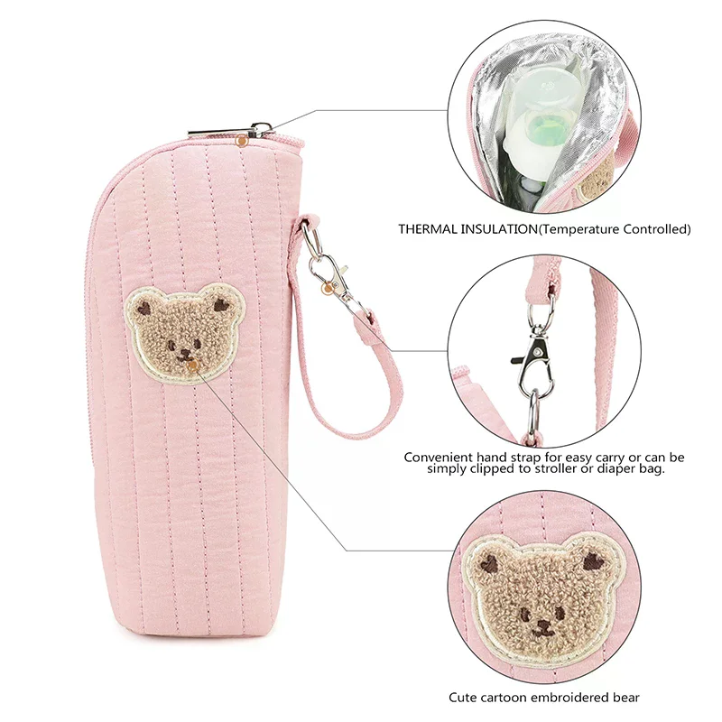 

Изолированная сумка для детских бутылочек, очаровательный медвежонок, термодержатель для детских бутылочек, сумка для перевозки грудного молока, легко чистится