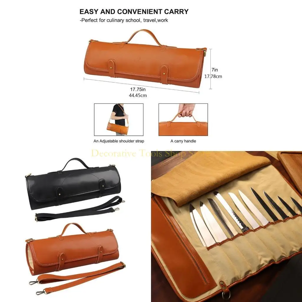 

QX2E 10 Knives Zipper for Culinary Tools Chef Knife for Case with Handle Shoulder