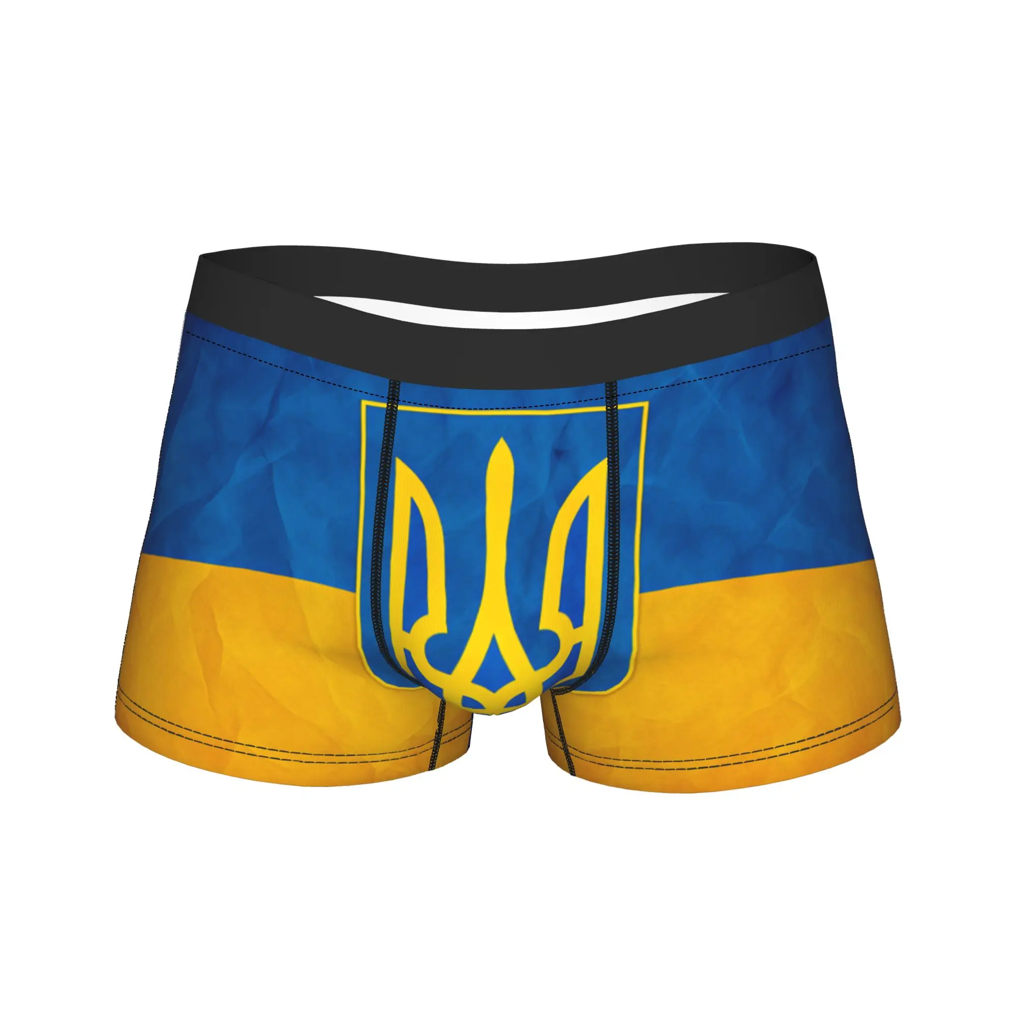 Ukraine-Flagge Unterwäsche Herren-Unterhosen Zollfreie Sexy Weiche Boxershorts Qualitäts-Boxerbriefs Übergröße 2XL