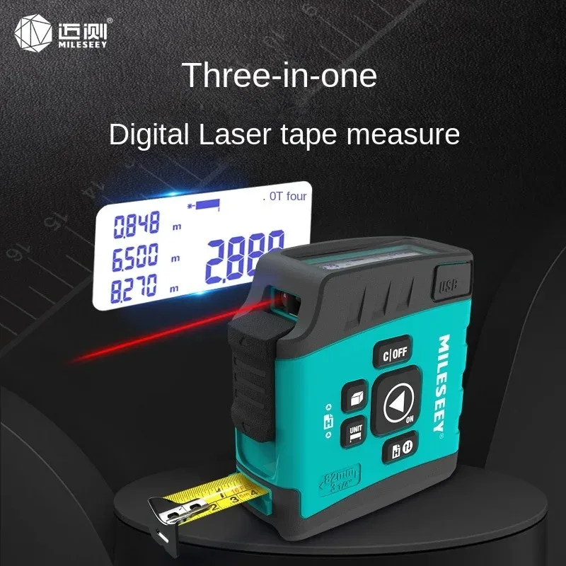 In 1 Digital Laser Tape Measure DT20 40m Laser Rangefinder Infrared Distance Portable Meter Tape Measure with LCD Display