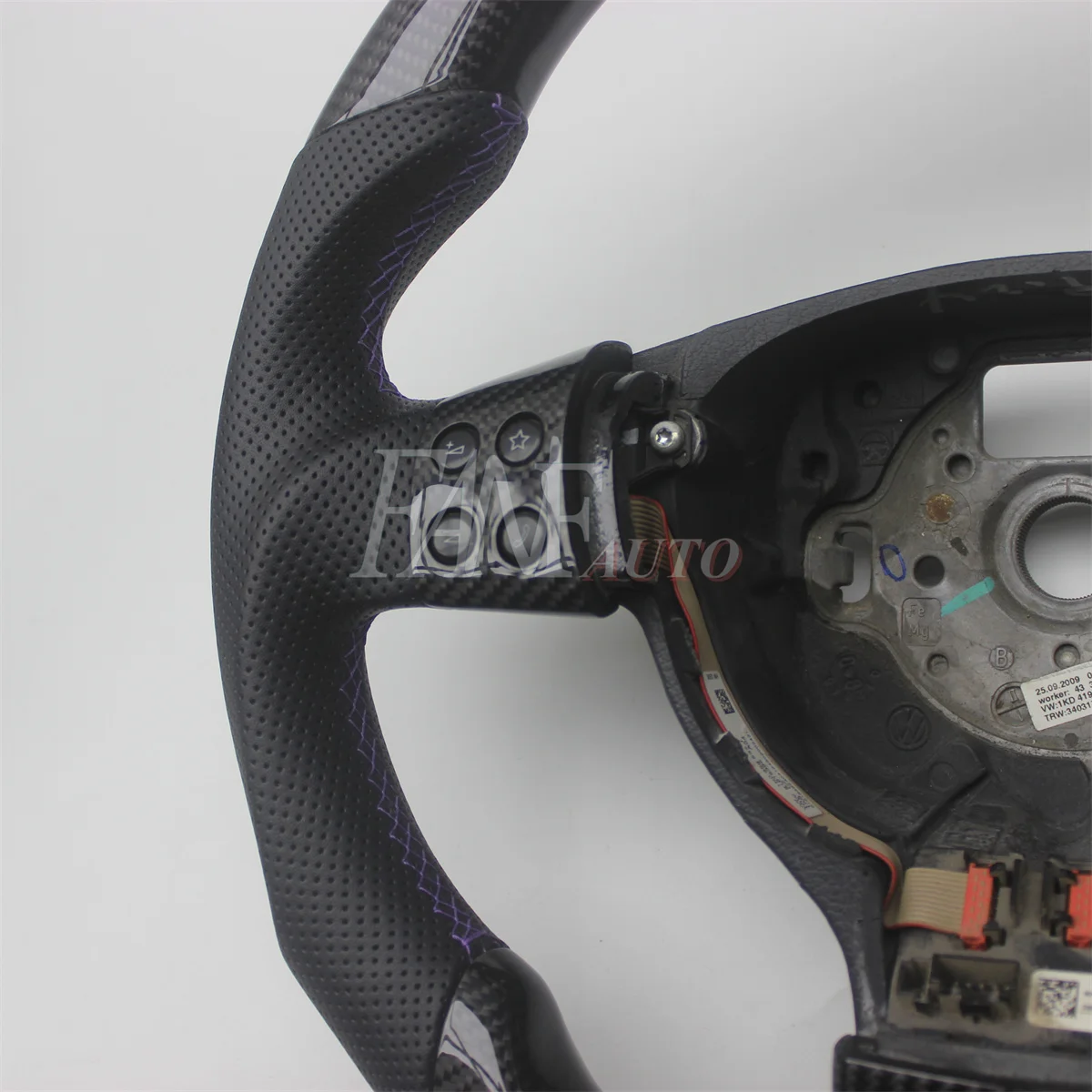 Purple Real Carbon Fiber Steering Wheel with Leather for VW Volkswagen Jetta Mk5 Golf 5 GTI R32 EOS Passat B6 Bora Caddy