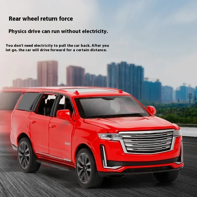 ل 1:32 كاديلاك إسكاليد على الطرق الوعرة مركبة محاكاة دييكاست سبيكة معدنية نموذج سيارة ضوء الصوت التراجع جمع لعبة الهدايا #4