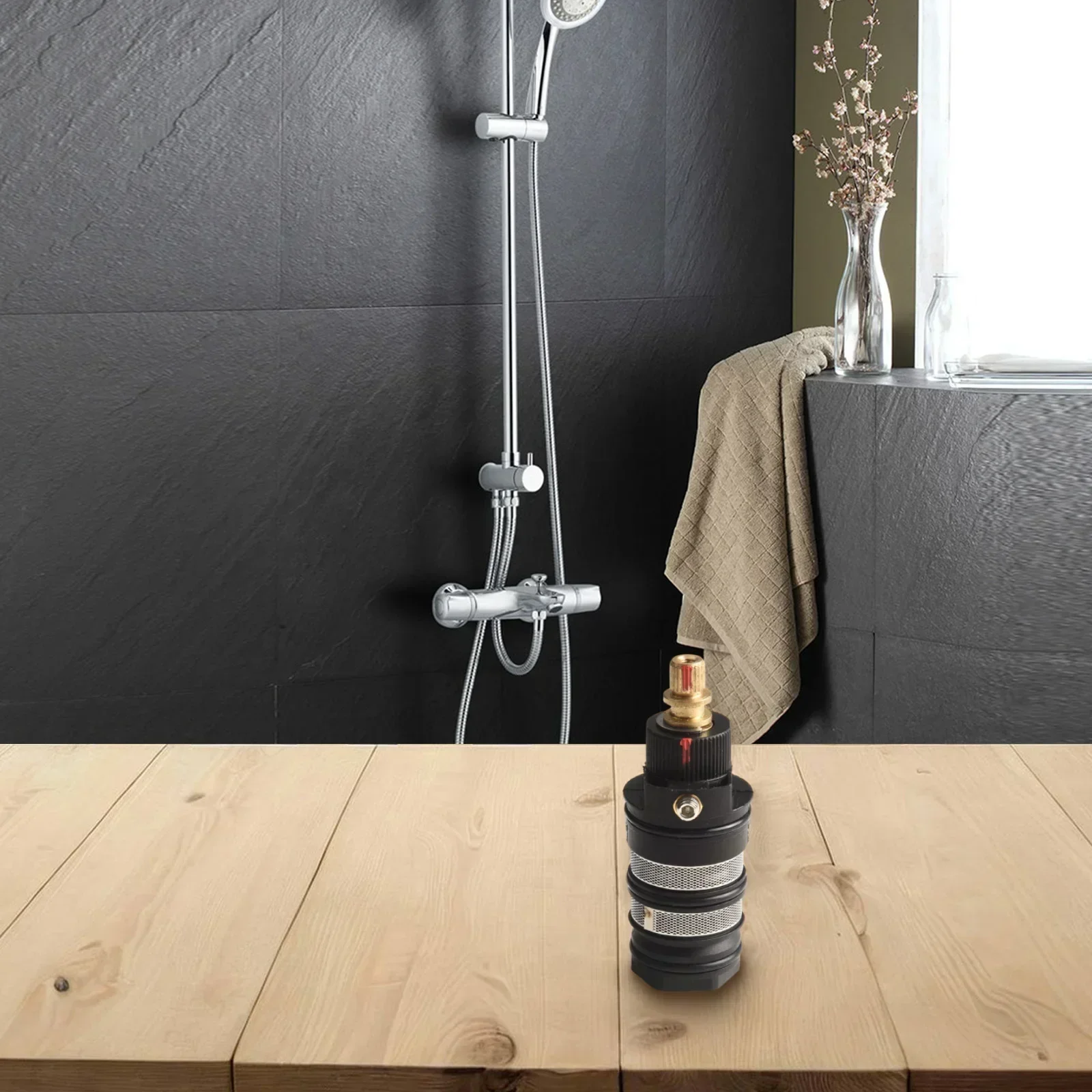 Home Improvement Plumbing Fixtures Thermostatic Spool Thermostat Cartridge Brass Replacement Faucet Shower Valve