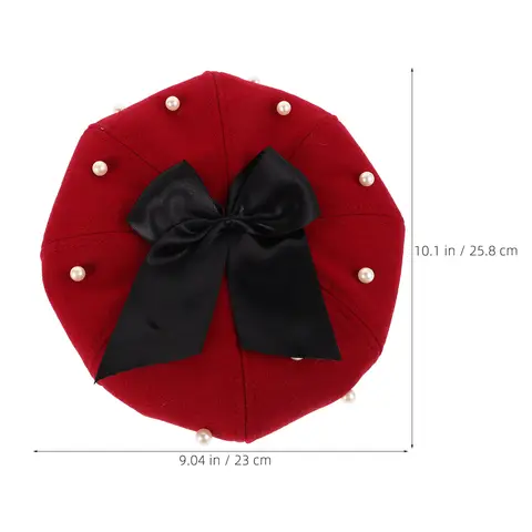 पर्ल बेरेट हैट, एलिगेंट बो-नॉट विंटेज अष्टकोणीय कैप, क्लासिक स्टाइल महिलाओं के लिए कैज़ुअल फॉर्मल वियर, स्टाइलिश लाल न्यूज़बॉय हैट महिलाओं के लिए 8 best sales बेरेट टोपी - №6