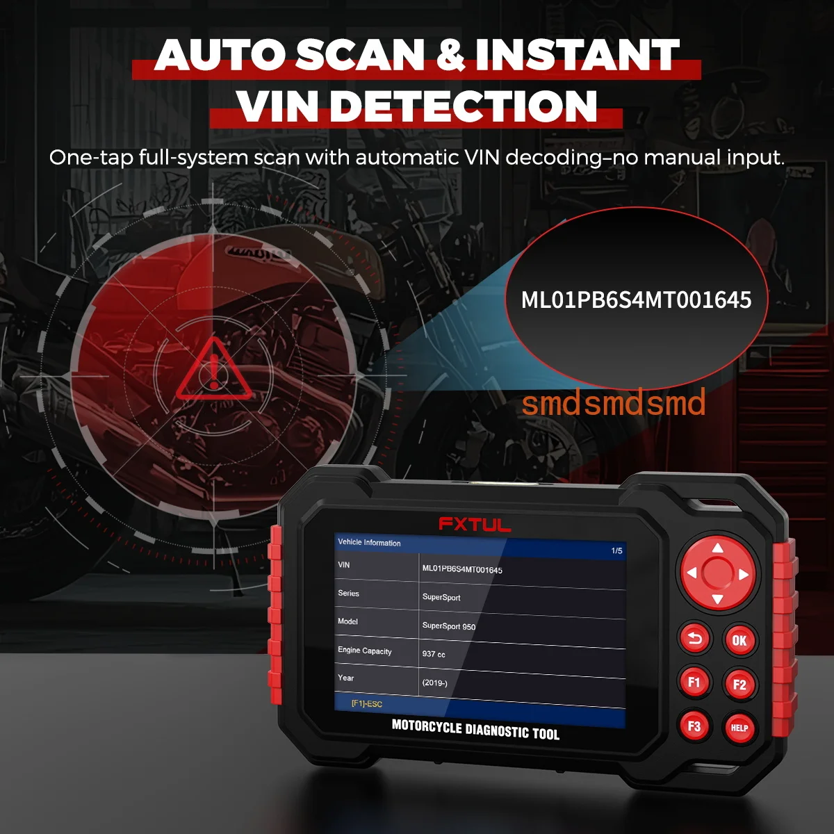 FXTUL M7 Motorcycle OBD2 Scanner Diagnostic Tool Muti-system Fault Code Read ABS Engine Scan Vin Detection For Yamaha Honda